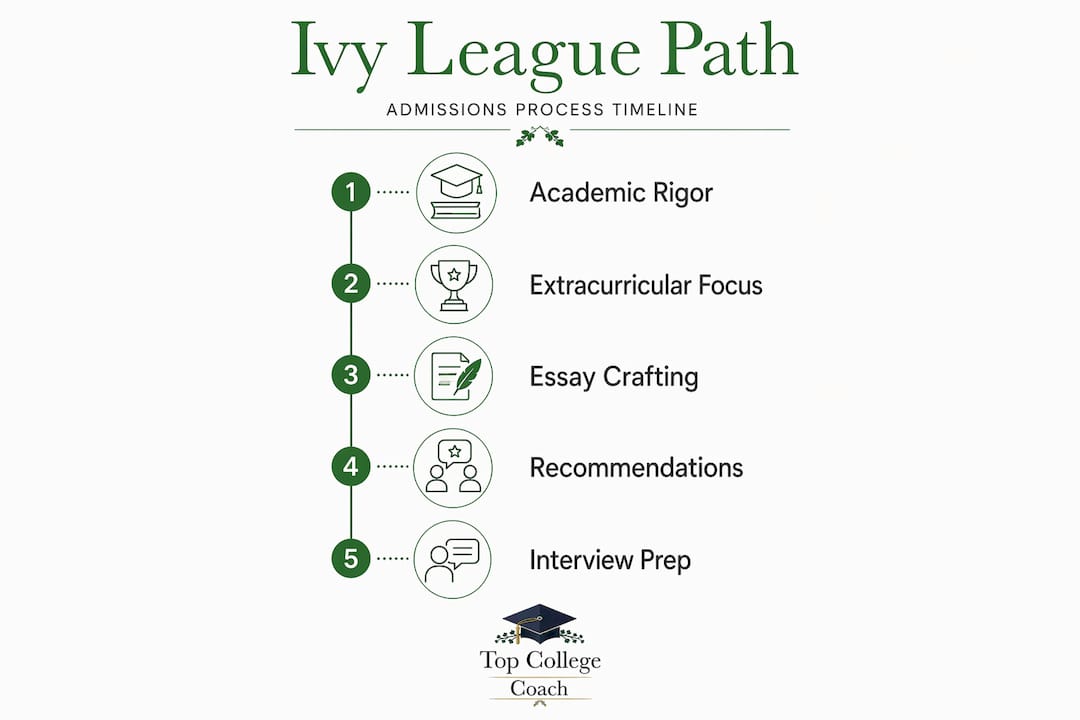 Infographic showing Ivy League admissions timeline