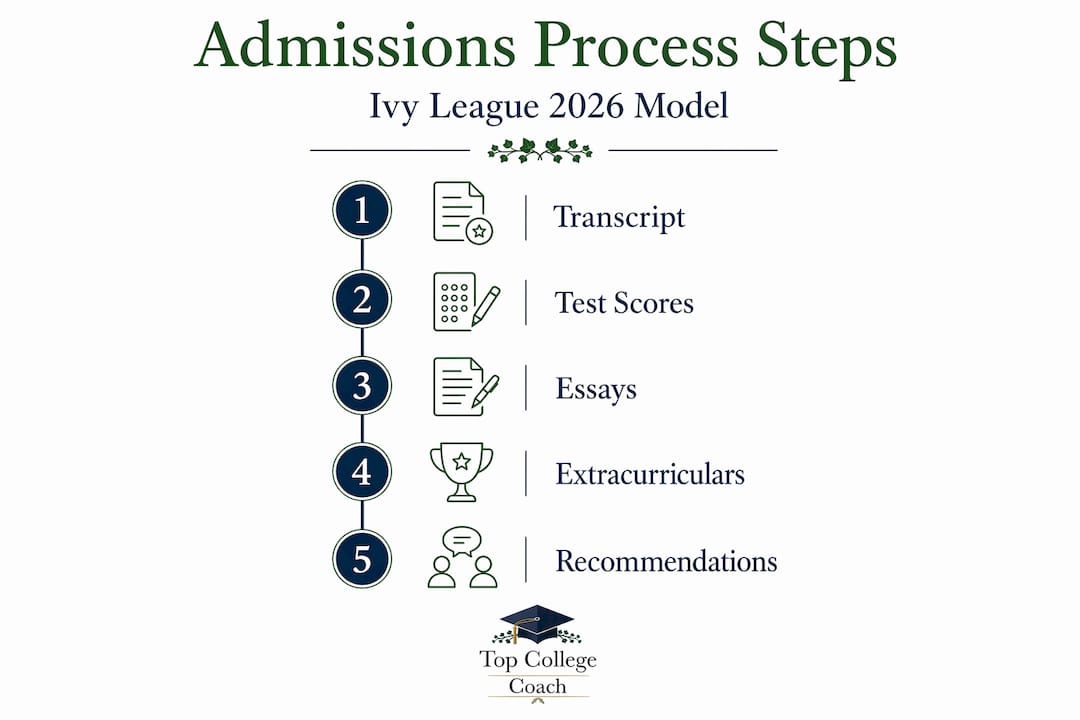 Infographic of Ivy League admissions stages