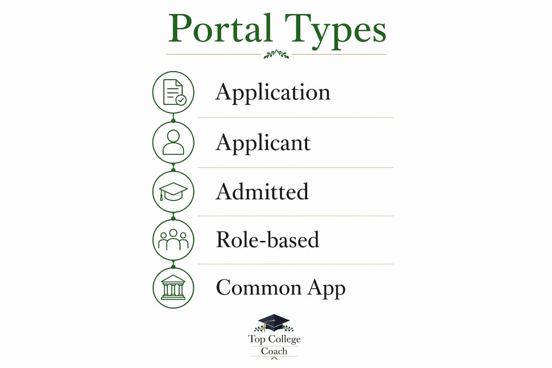 Infographic showing types of college application portals