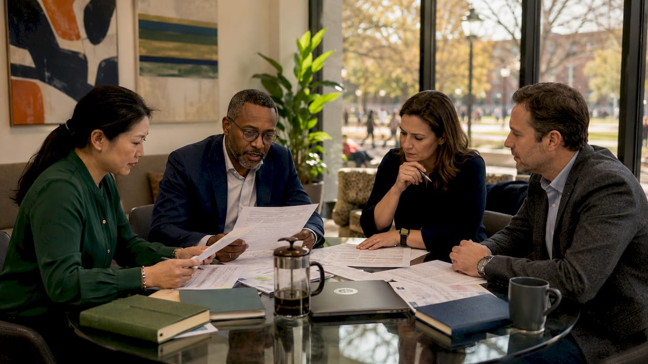 Admissions officers evaluating AP courses on transcripts