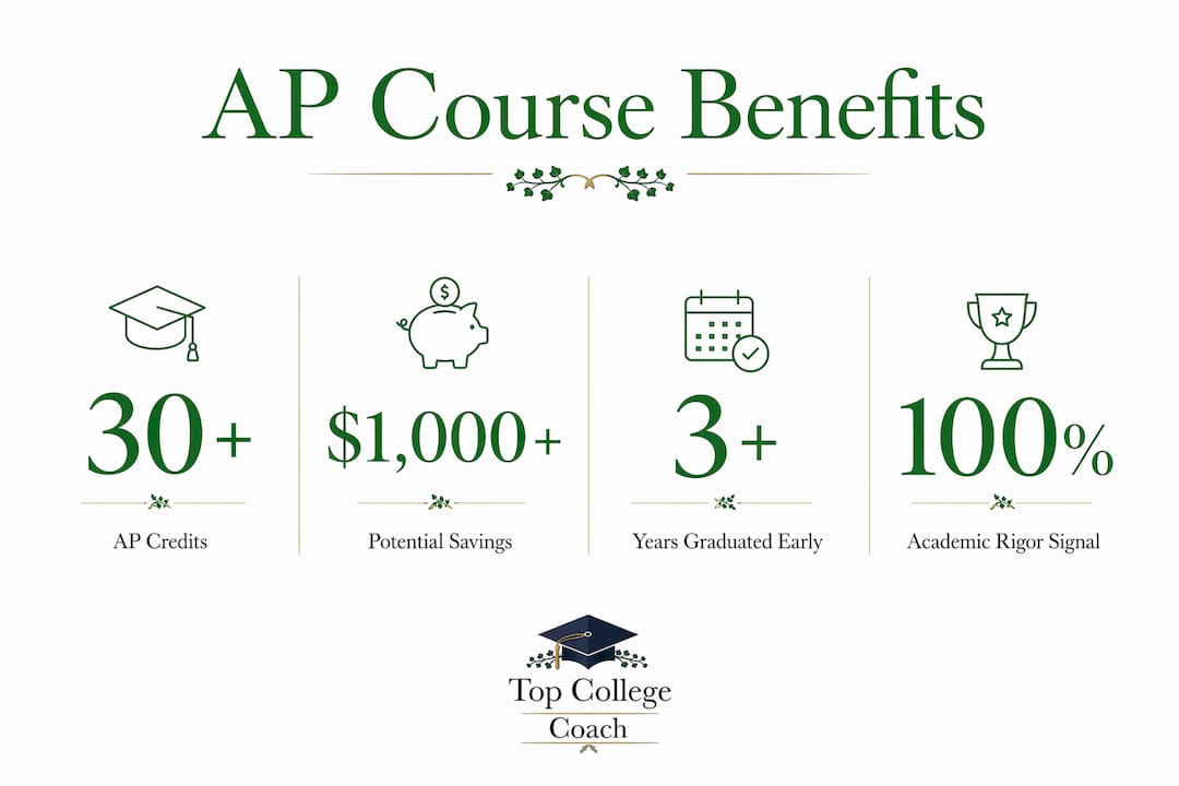 Infographic highlighting AP course benefits