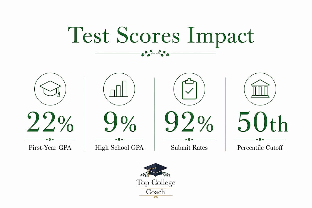 Infographic illustrating key standardized testing statistics