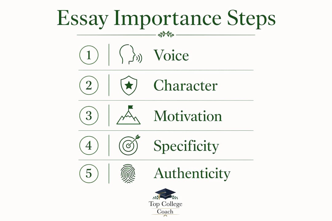 Infographic illustrating key steps of essay importance