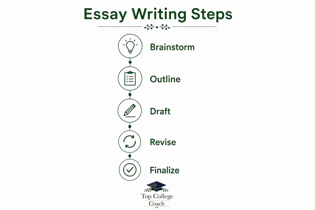 Infographic showing steps to write a personal statement essay