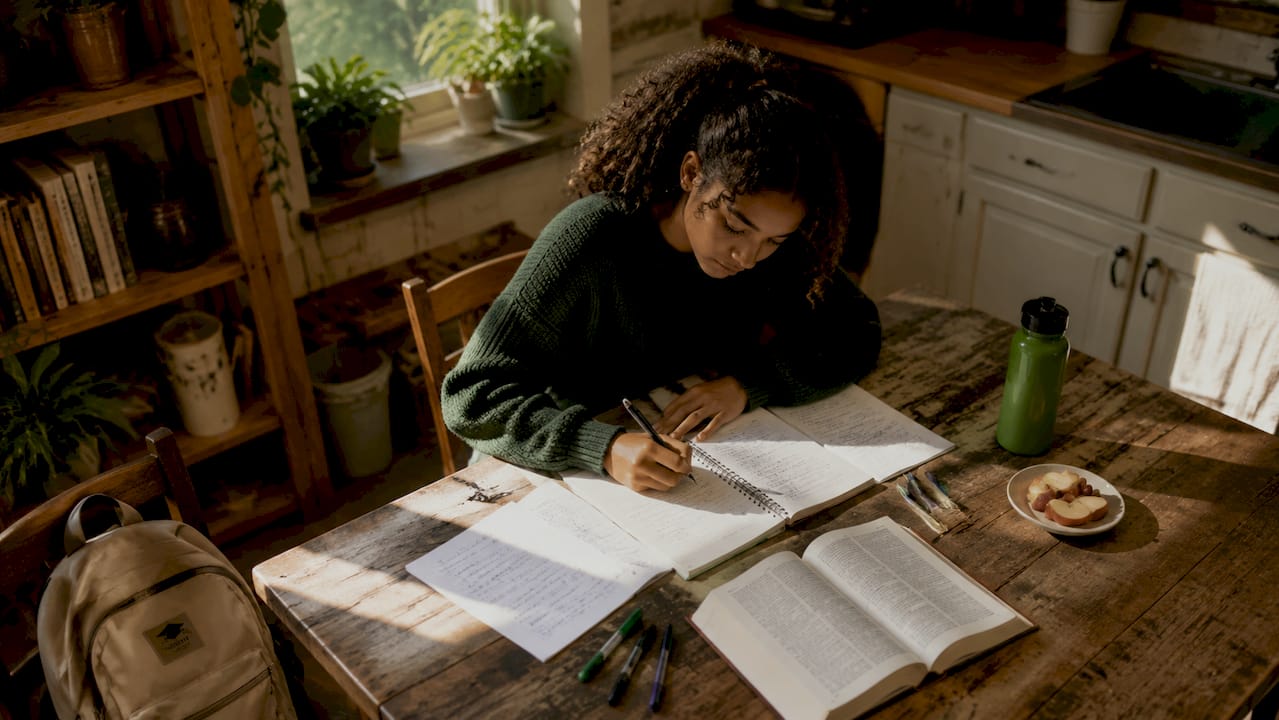 Student focused writing college application essay