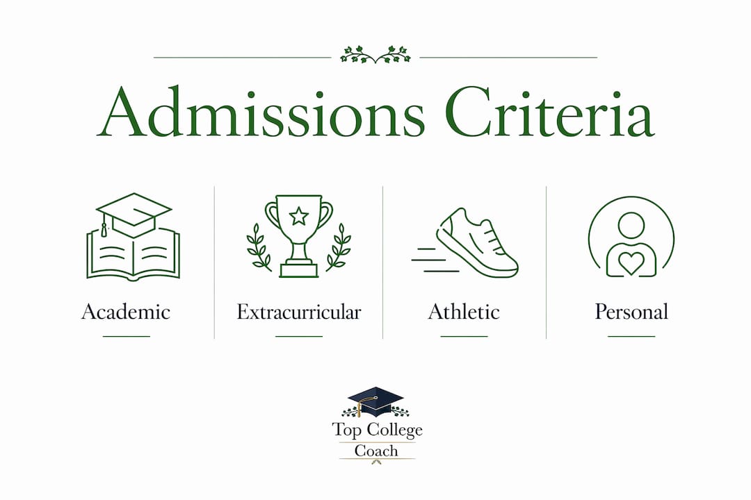 Infographic showing Harvard admission criteria hierarchy
