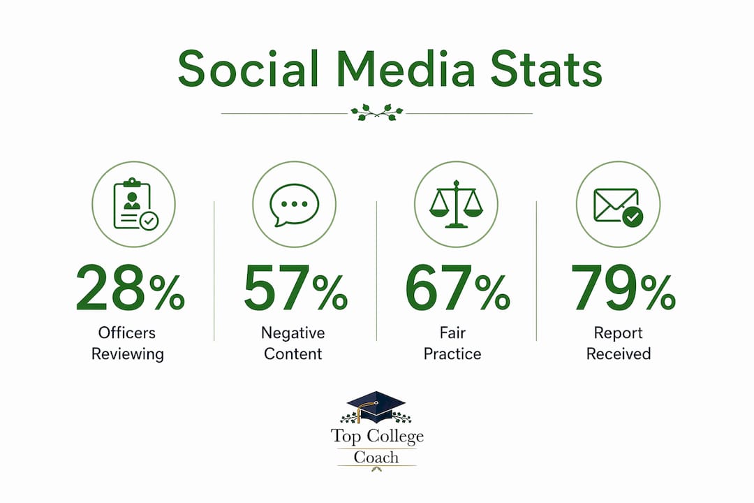 Infographic showing key social media statistics for college admissions