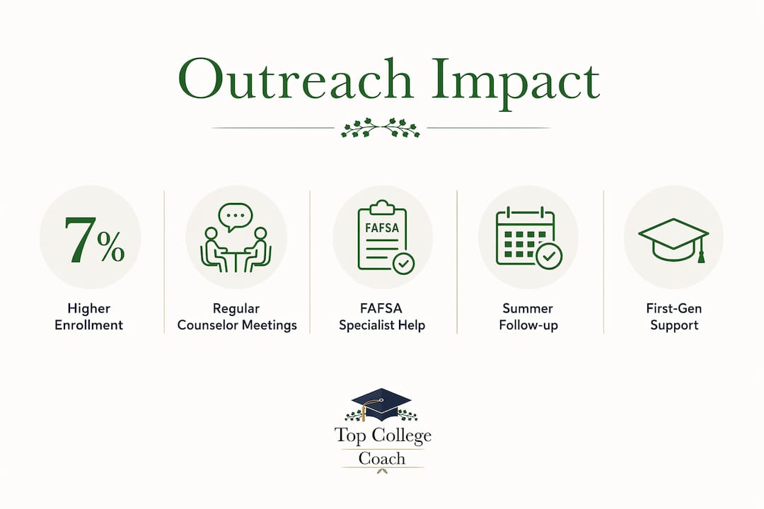 Infographic showing counselor outreach impacts