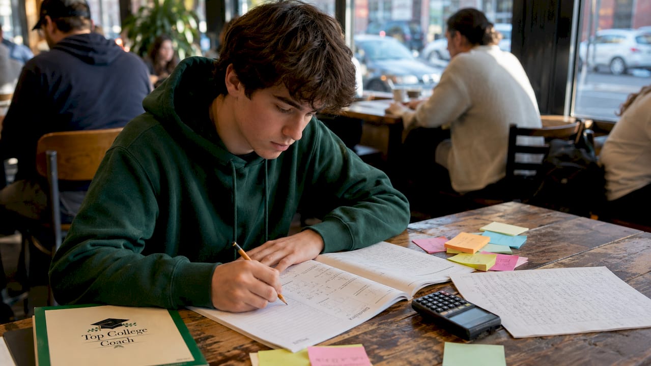 Student studying standardized tests