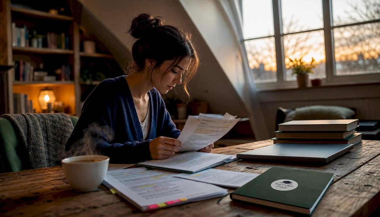 Student reviewing Brown University admission requirements