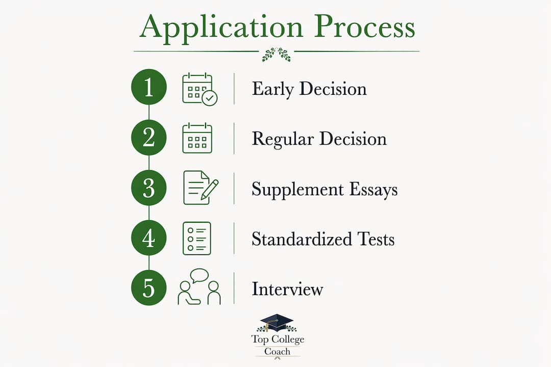 Infographic outlining Cornell application steps