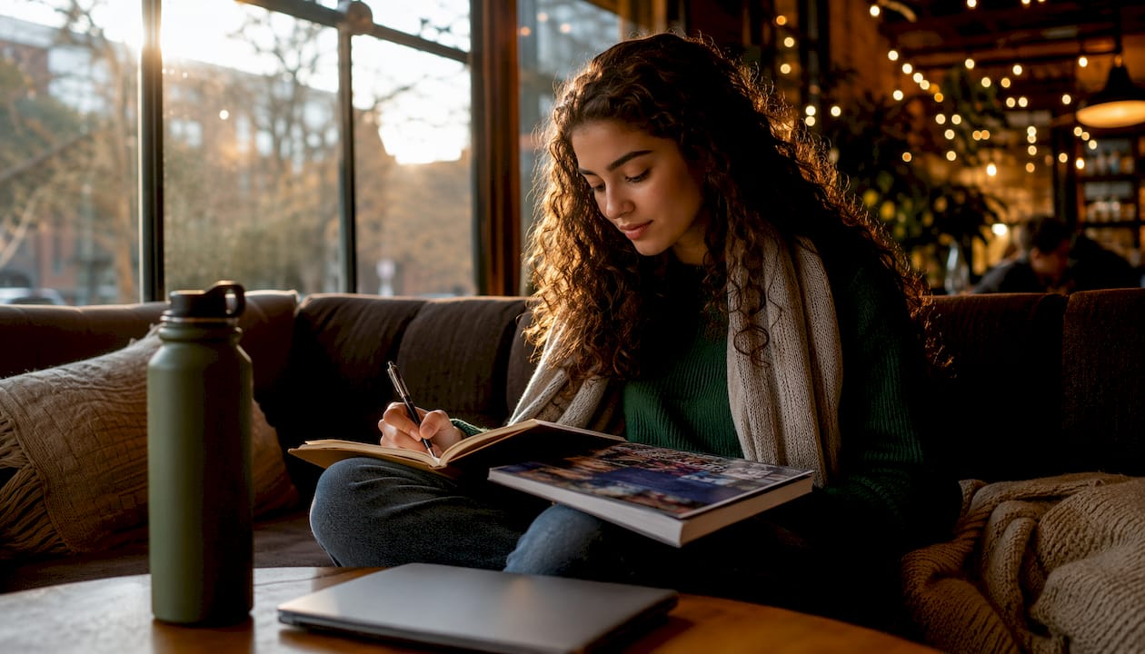 Student researching college admissions process