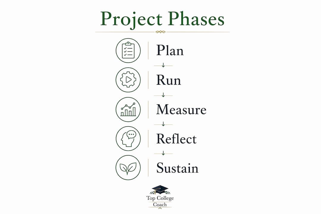 Infographic illustrating steps to plan and run a community project