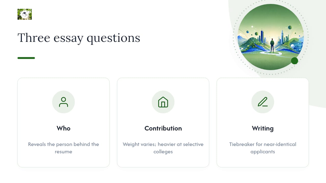 Diagram of three admissions essay questions