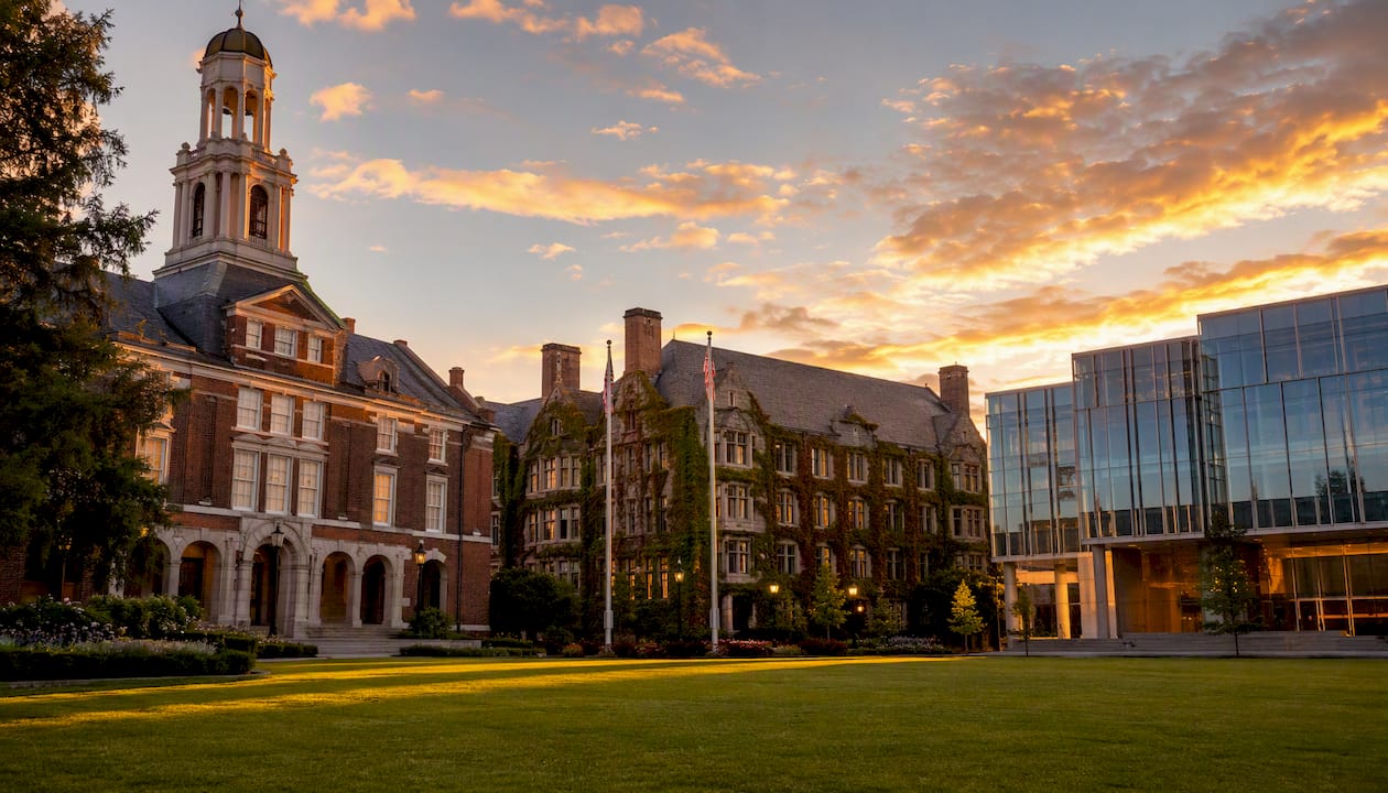 Diverse college campus buildings comparison