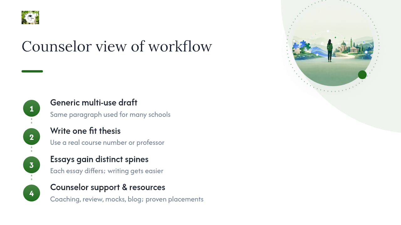 What a Counselor Actually Sees When Applying This Workflow — overview diagram