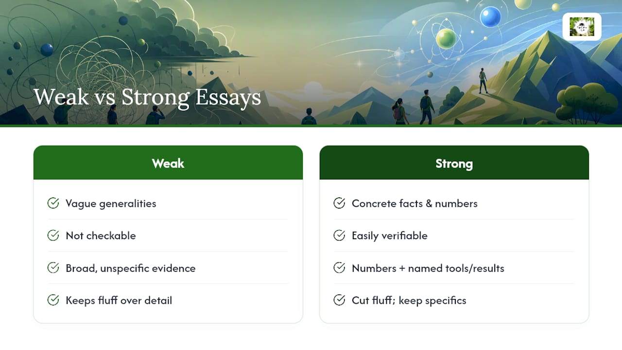 What Do Strong Caltech Essays Look Like Compared to Weak Ones? — overview diagram
