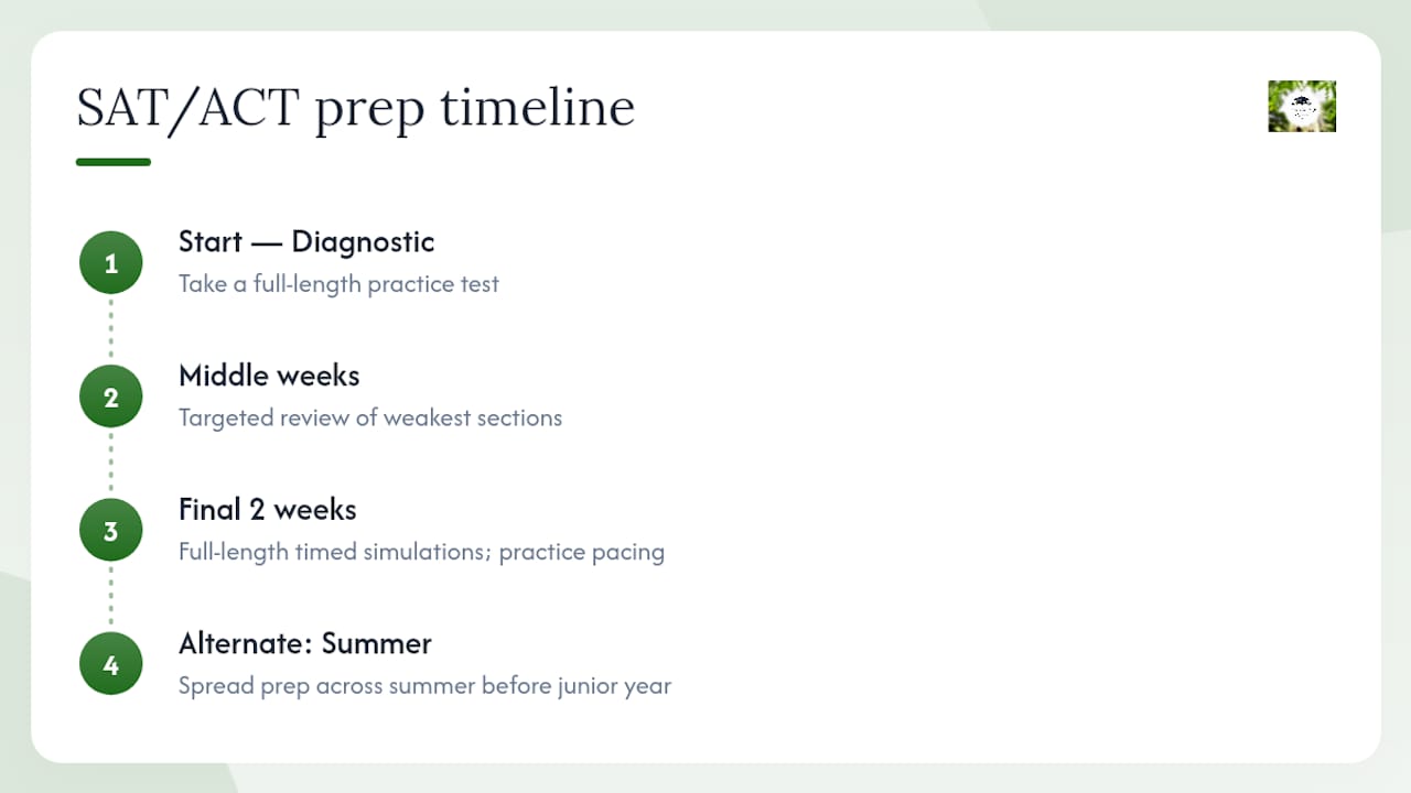 SAT ACT preparation timeline