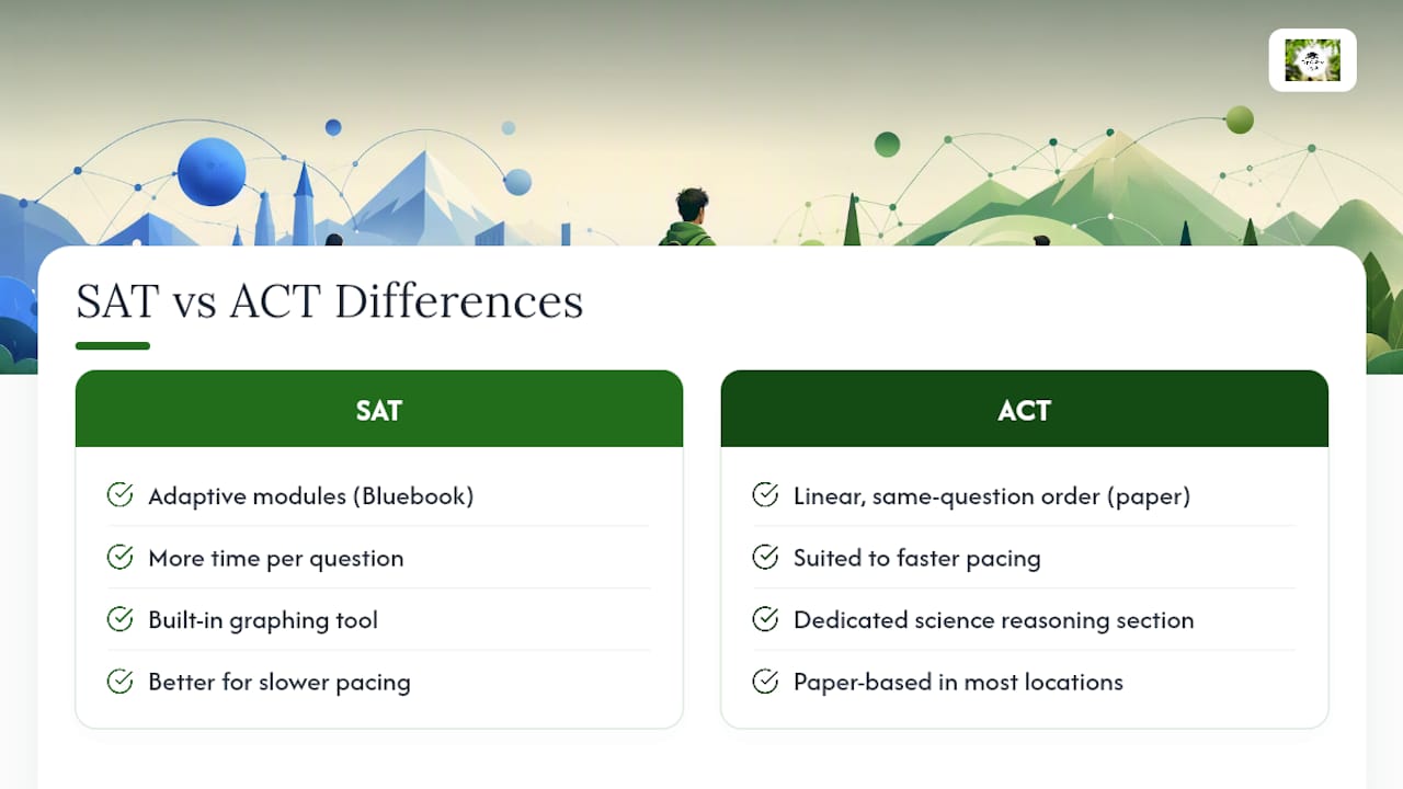 SAT vs ACT: The Key Differences at a Glance — overview diagram