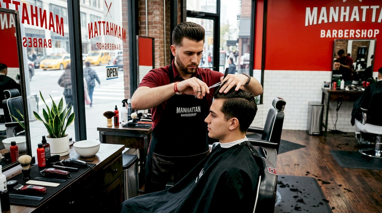 Barber fixes uneven layers on client