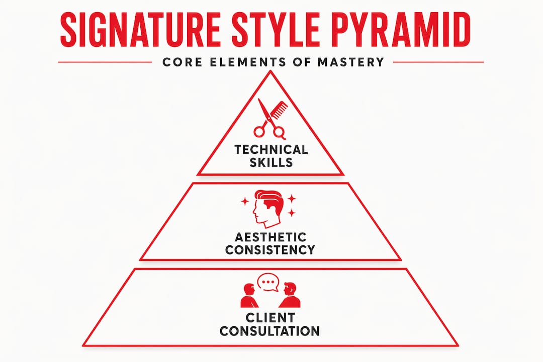 Infographic pyramid of signature style elements