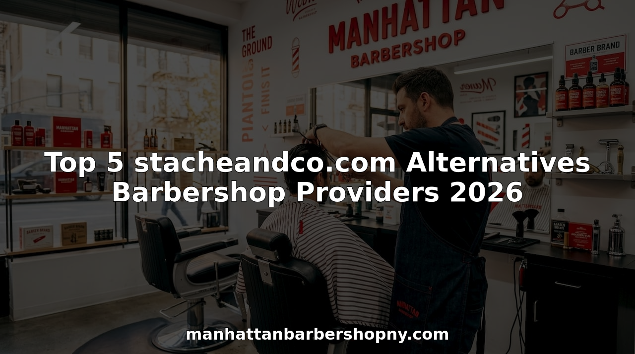 Barber trimming client in stylish New York shop