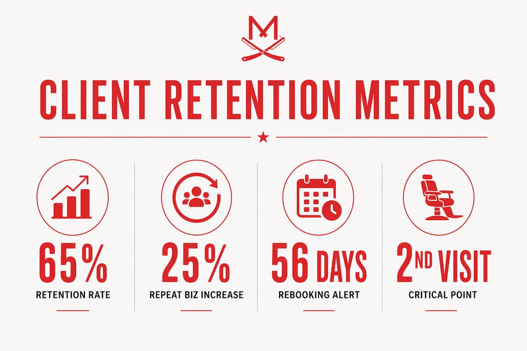 Infographic showing key client retention metrics
