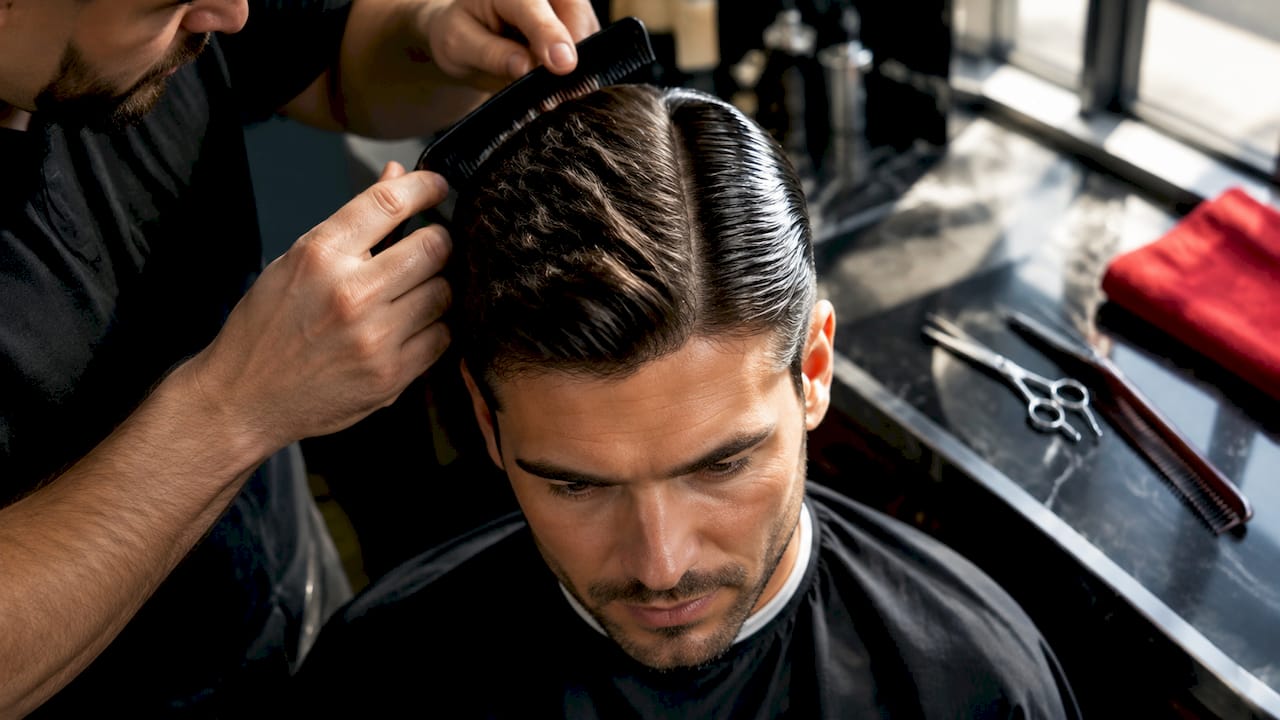 Split matte and shiny hairstyle finishes