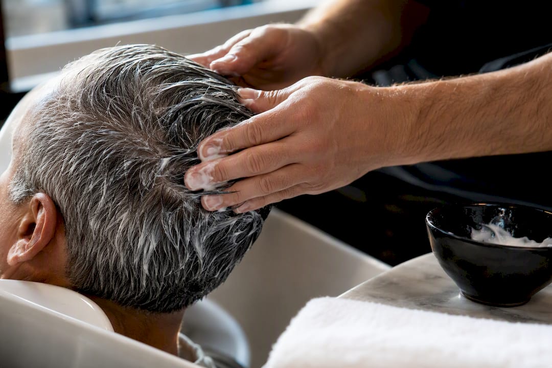 Deep conditioning treatment on gray hair