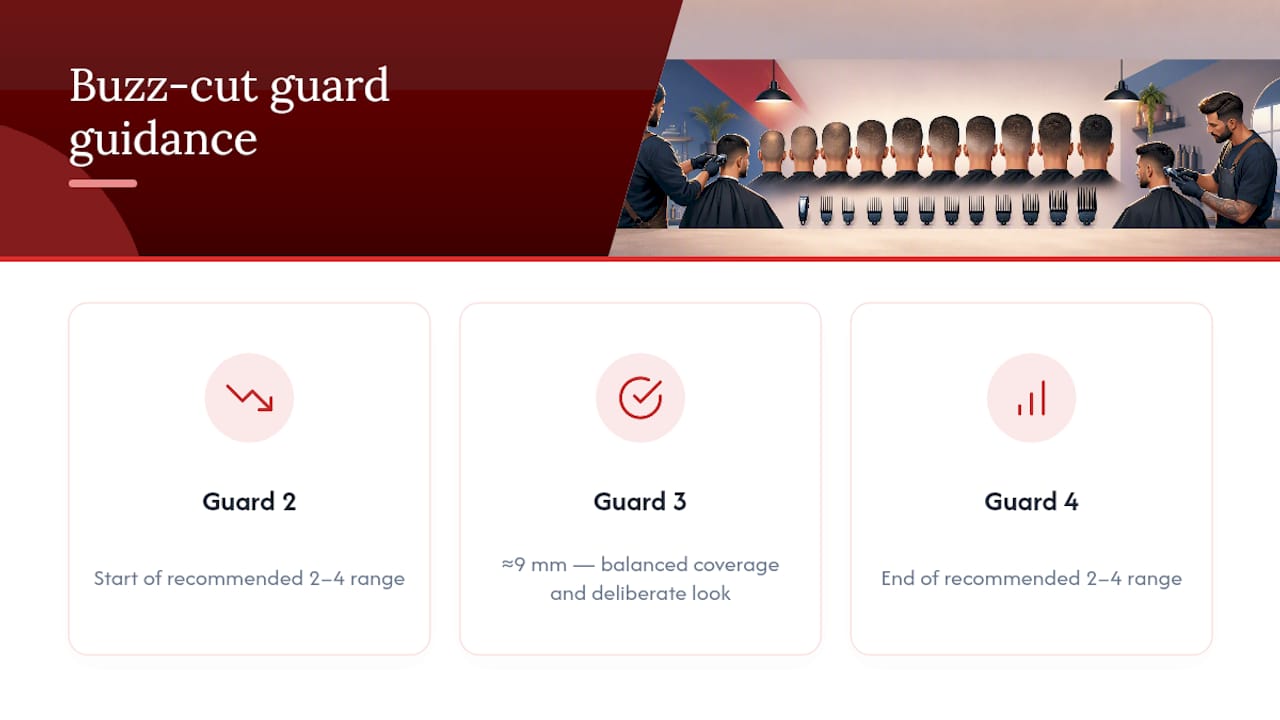 Buzz cut guard numbers and approximate lengths