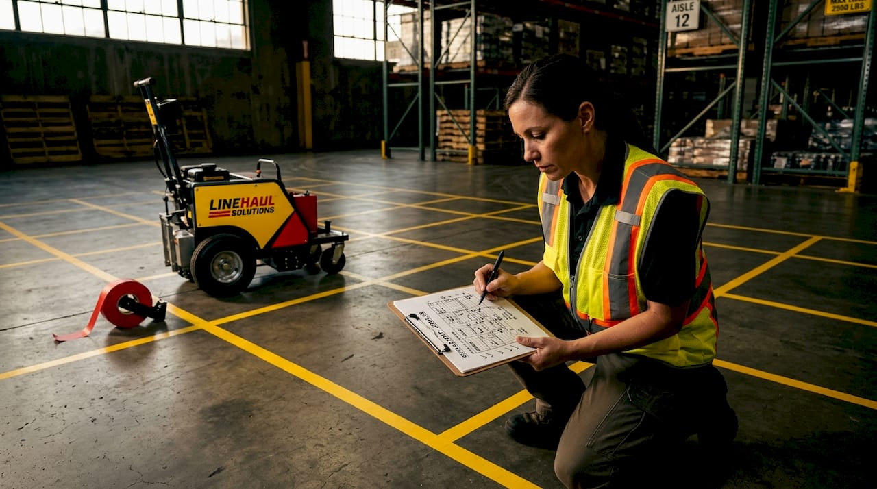 Pallet Storage Grid Floor Marking Guide for Warehouses