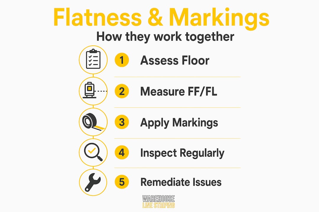 Infographic showing steps managing floor and markings
