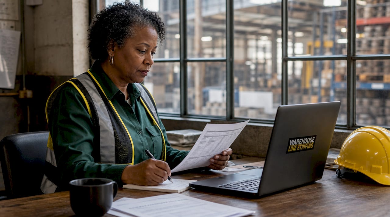 Warehouse manager reviewing space utilization plans