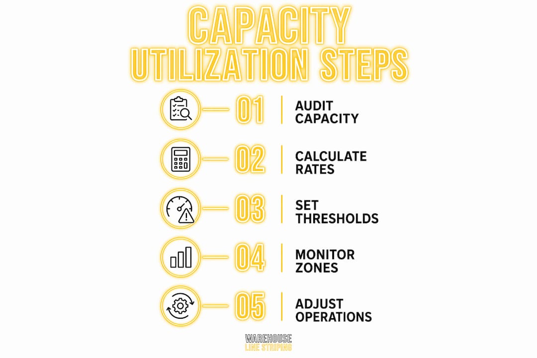 Infographic showing warehouse capacity utilization steps