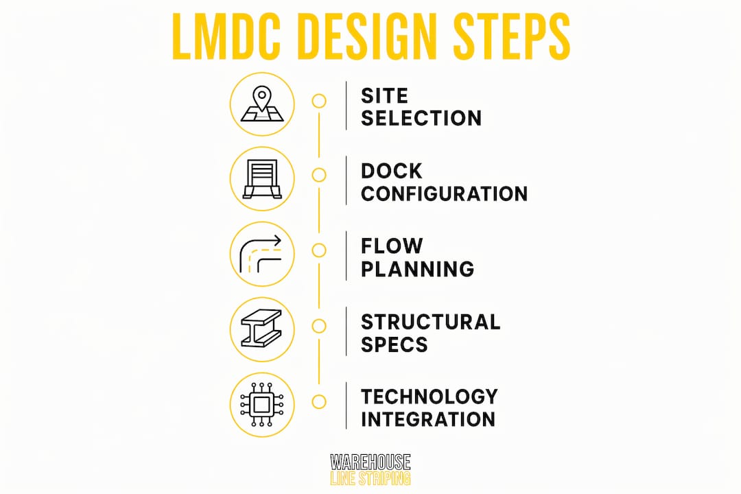 Infographic showing key steps in last-mile distribution center design
