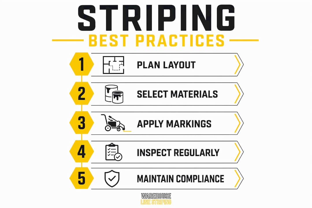 Infographic outlining best practices for cross-docking lane striping
