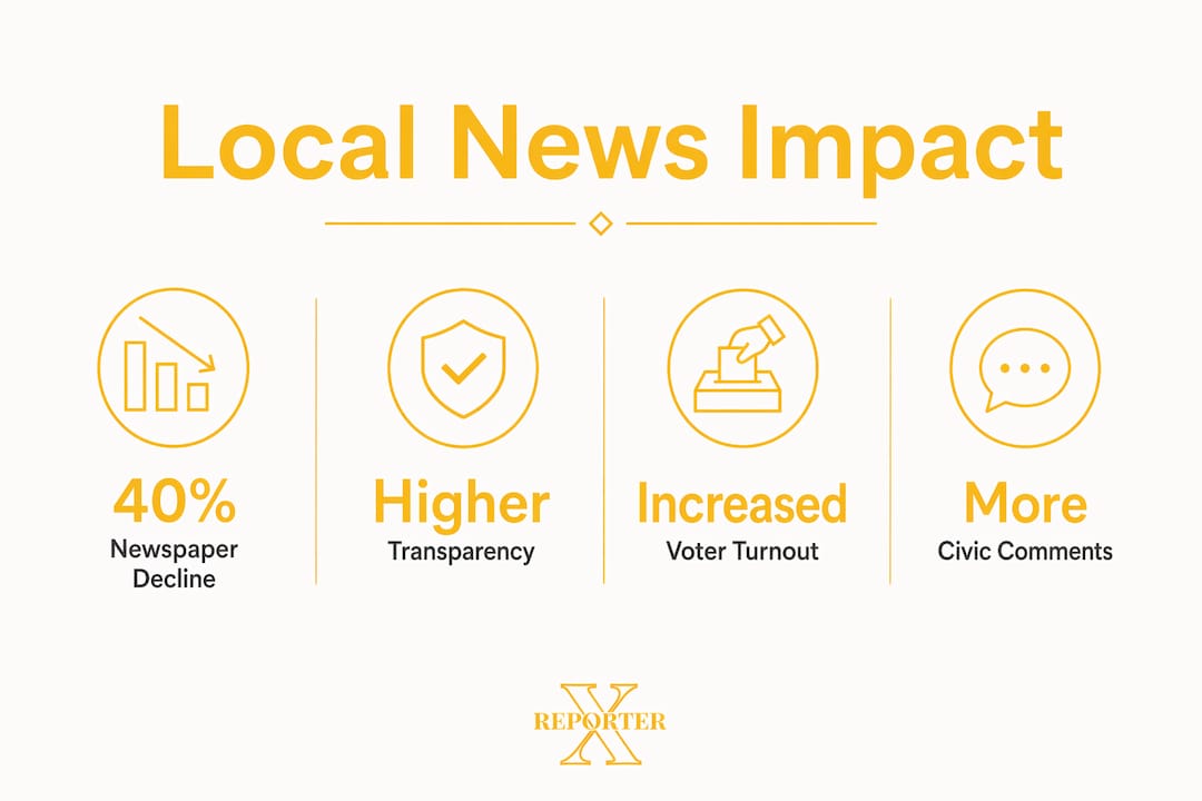Infographic showing local news impact statistics