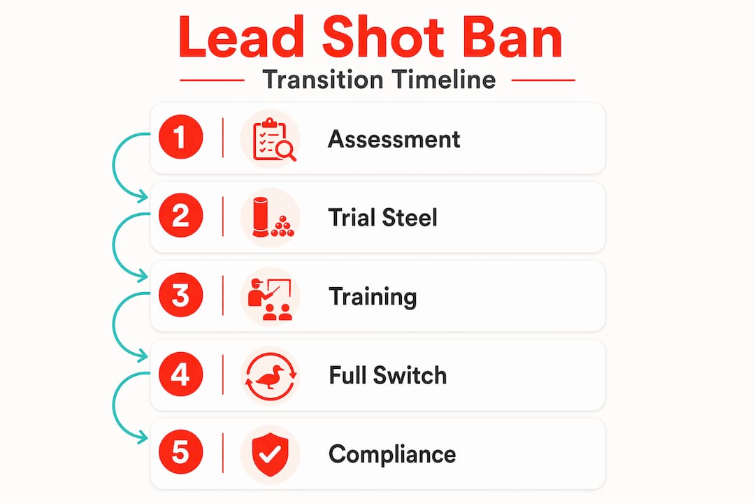 Vertical timeline for lead shot transition stages