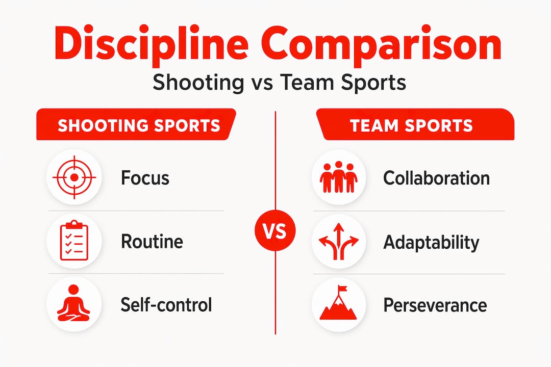 Infographic comparing discipline in sports categories