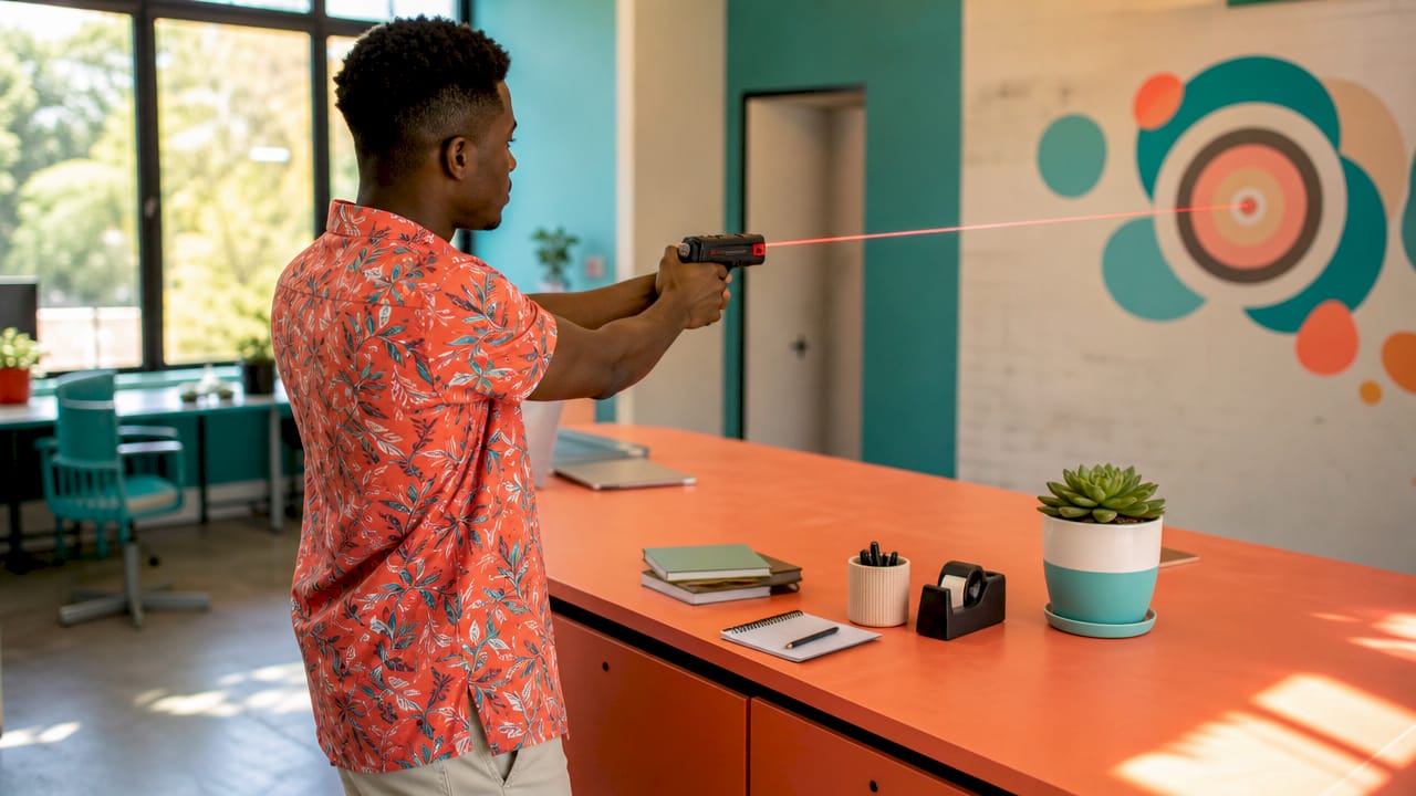Employee using Class 3a laser safely