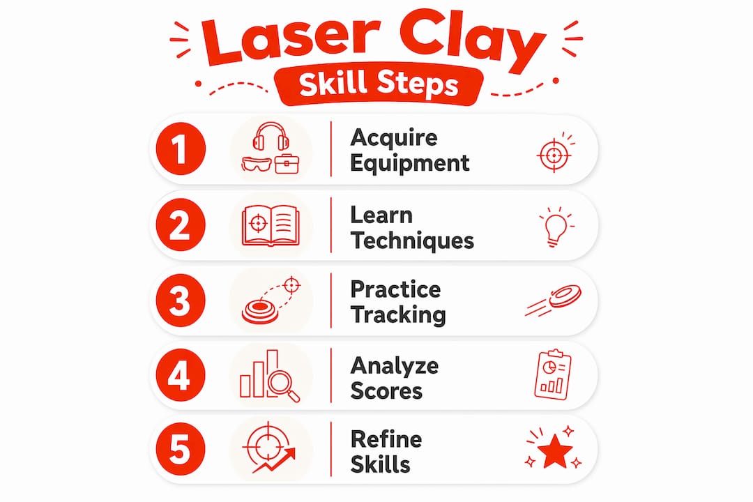 Infographic illustrating laser clay skill development steps