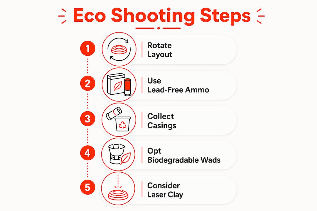 Infographic showing 5 steps to reduce environmental impact in shooting