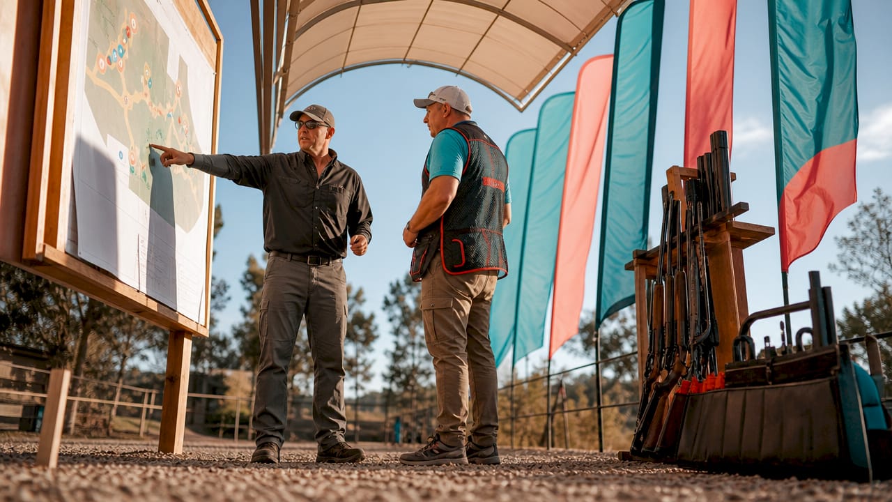 Organizer consulting venue manager at shooting range