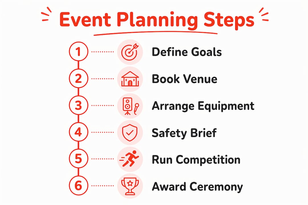 Infographic outlining steps to plan a corporate shooting event