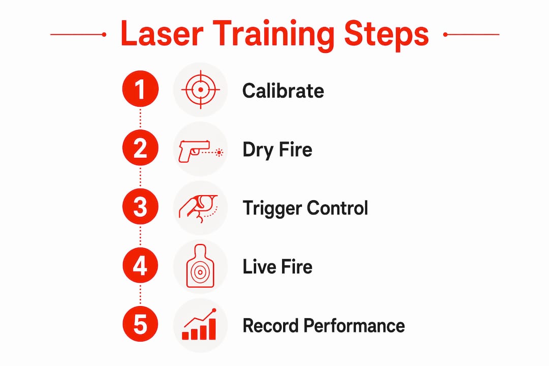 Infographic outlining laser training key steps