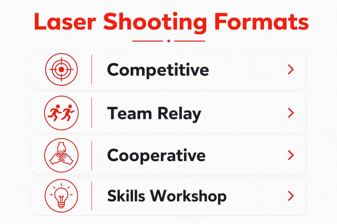 Infographic showing laser shooting formats overview