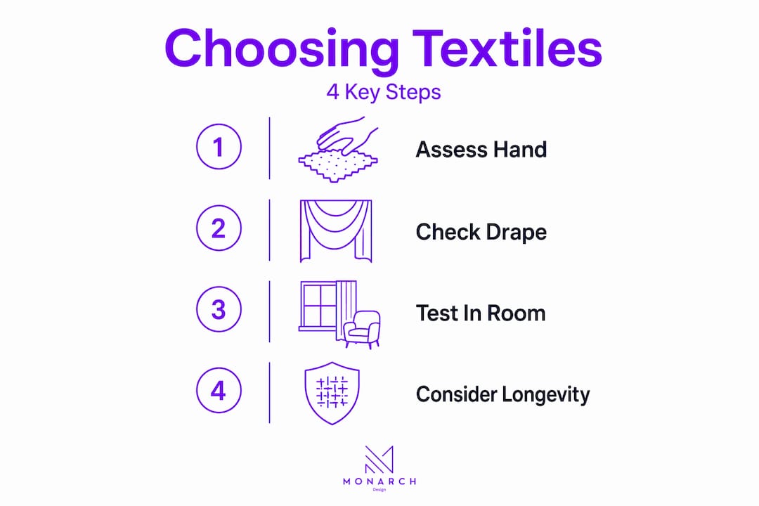 Infographic showing process for choosing soft furnishings