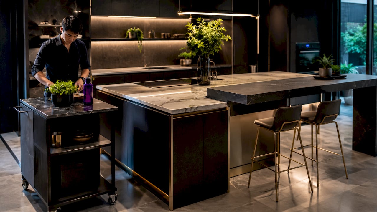 Different types and styles of kitchen islands