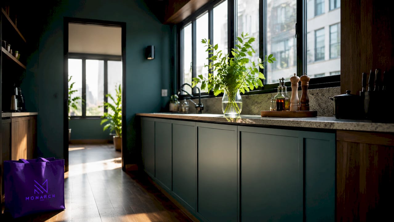Engineered wood kitchen cabinets installed in Singapore home