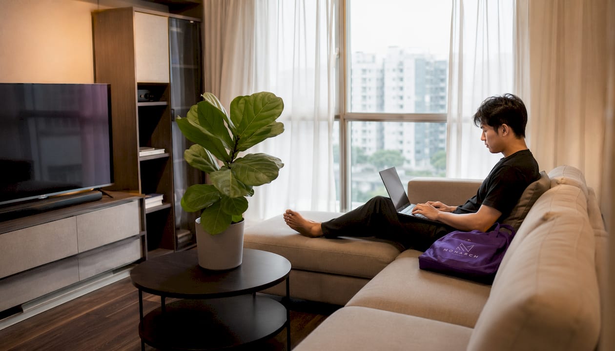 Singapore apartment living room with ready-made furniture